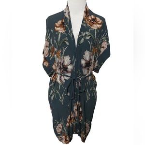 K Roberts 100% Rayon covered button dress with wide sleeves - Small